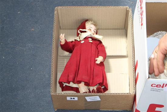 A Simon & Halbig 1079 doll, original clothes, 10in.